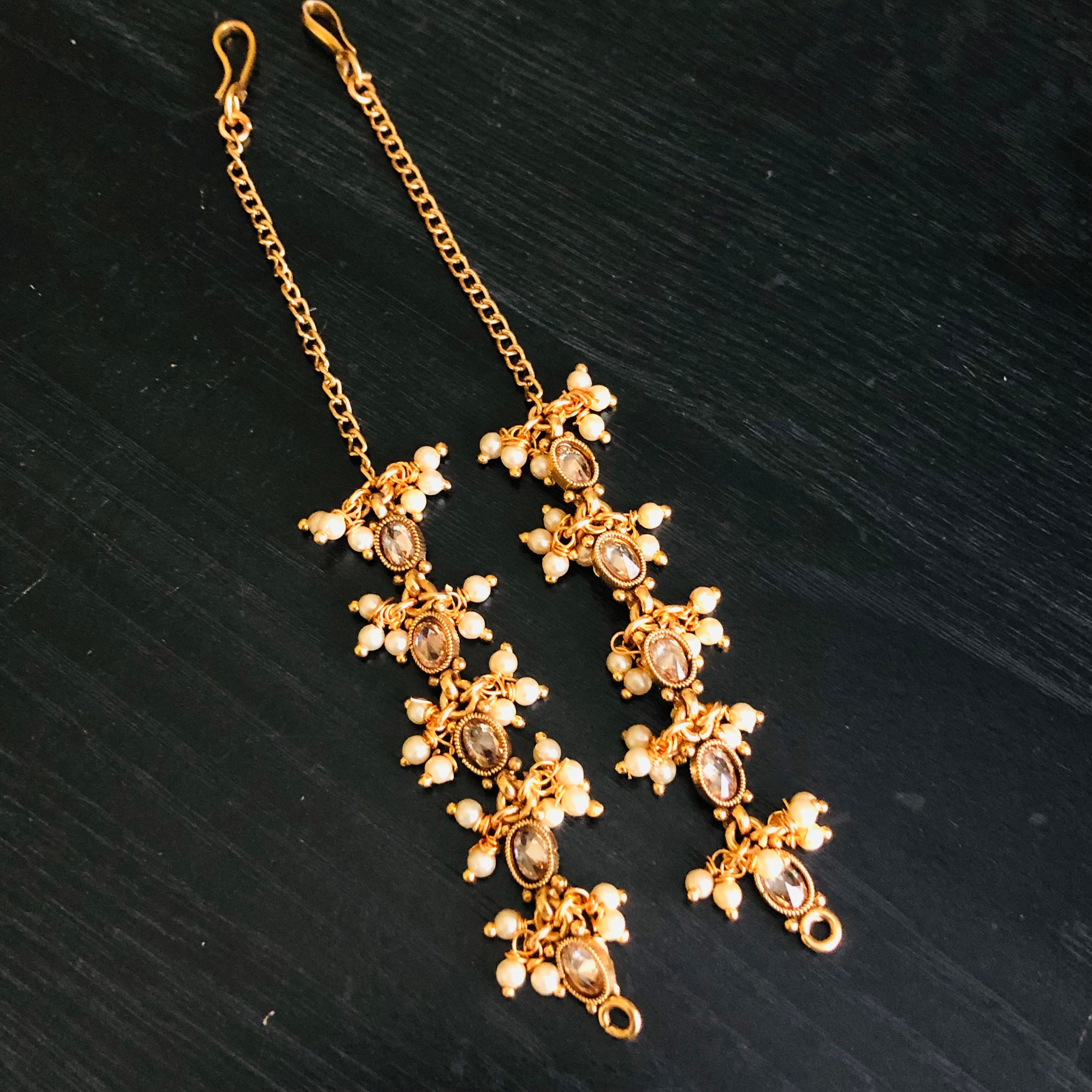 Kundan Earring Support Chain - Gold Plated Kaan Chain, Maatal - Etsy