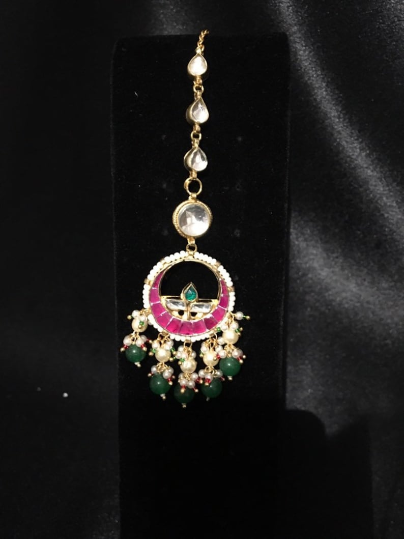 Sabyasachi Kundan Polki maang mang tika jewelry wedding jewelry @AryaFashions