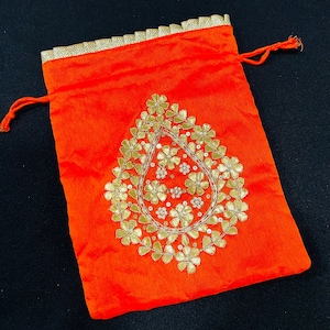 Jaipuri Gota Patti Potli Bag/ Designer Embroidered Potli/ Wedding Bags For Women/ Embroidered Purse/ Potli Bag/ Gota work Wedding Bag