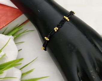 Black Beads Mangalsutra Bracelet, Indian Jewelry