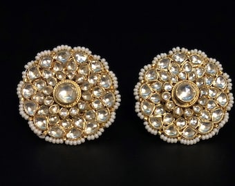 Kundan Studs/Pacchi Kundan Studs/Indian Jewelry/Indian earrings/Sabyasachi Studs/Bollywood Kundan earrings/Indian Stud Earrings