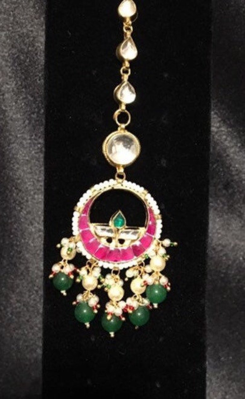 Sabyasachi Kundan Polki maang mang tika jewelry wedding jewelry @AryaFashions