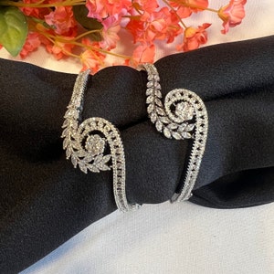 Zilveren CZ-kristalarmband: Victoriaanse bruidsarmband