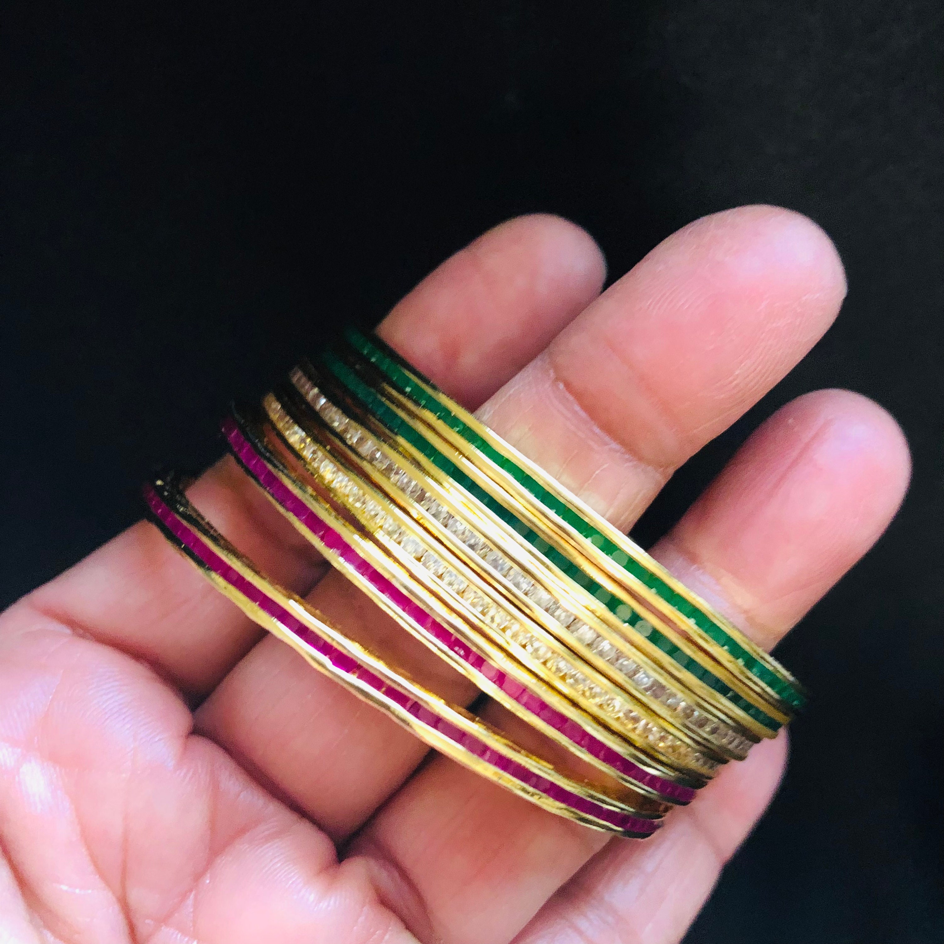 Multicolour Zirconia Bangles