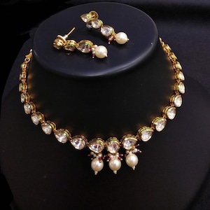 Kundan Necklace/Golden Meenakari Necklace/Kundan Necklace/Bridal Kundan Necklace/Kundan Jewelry/Indian Wedding/Kundan Meenakari necklace