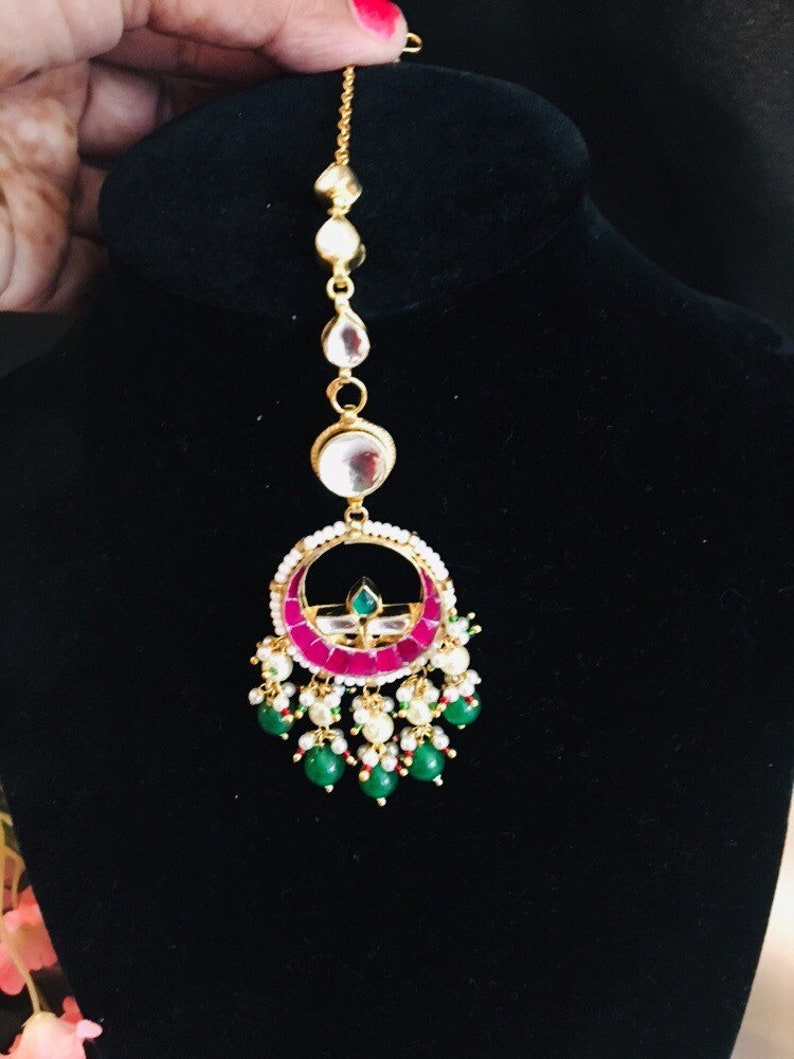 Sabyasachi Kundan Polki maang mang tika jewelry wedding jewelry @AryaFashions