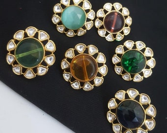 Red Kundan Studs/ Blue Indian Bridal Kundan Earrings/ Mint Green Kundan studs/ Pacchi Kundan earrings/Jadau Earrings/Designer Kundan Jewelry