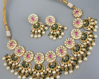 Rajwadi Pacchi Kundan-choker/ Sabyasachi-choker/ Kundan-choker/ Ruby Emerald-choker/ Rajasthani-choker/ Royal Kalank Movie-chokerketting