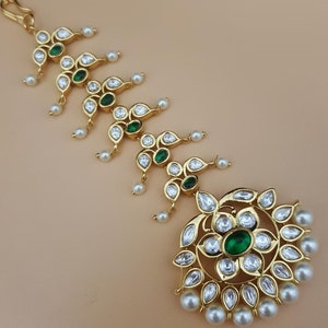 Kundan Maang Tikka/ Ruby Kundan Bollywood Sabyasachi MaangTikka/ Emerald Ruby Golden MaangTika/ Rajwadi Mang Tika/ Bridal Jewelry