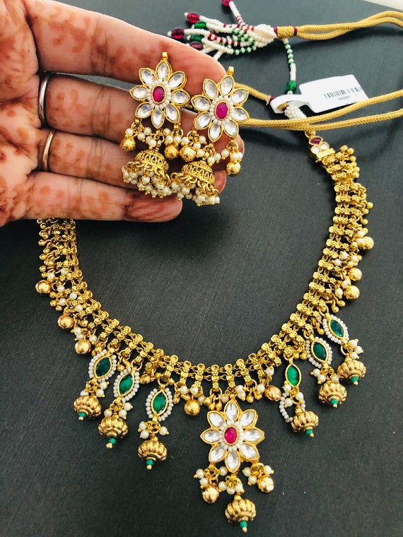 Rajwadi gold necklace deals