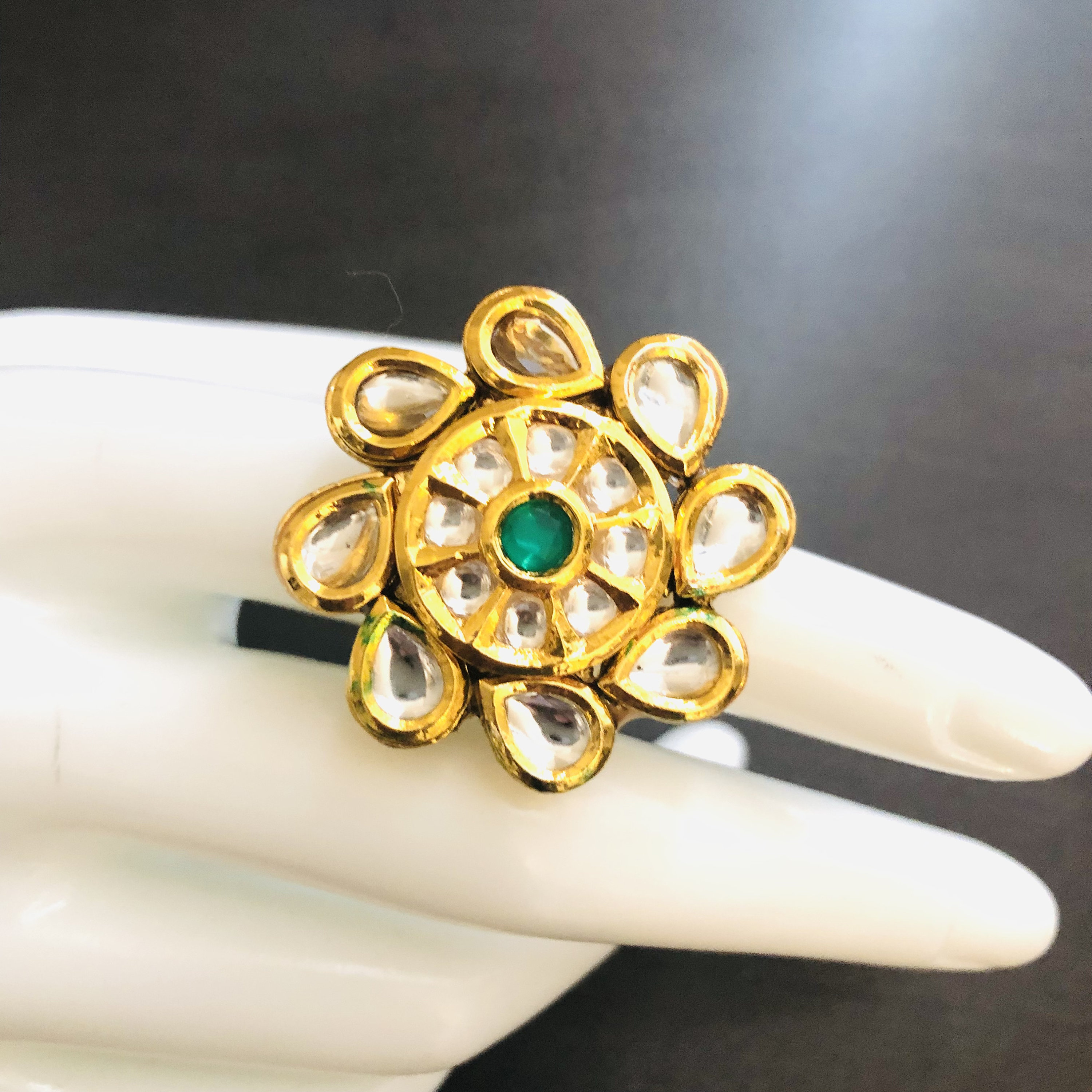 Temple Kundan Ring /gold Ring /kundan Ring / Indian Finger Ring/ Adjustable  Ring / Indian Jewelry/ Pakistani Jewelry/ Statement Ring - Etsy Hong Kong