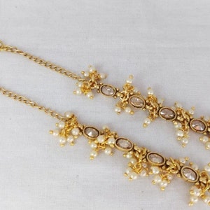 Golden Ear Chain/ Pacchi Kundan Earring Support Chain / Kundan Earrings Support Chain/ Kaan Chain/ Earring Sahara/Jewelry Accessories/Maatal