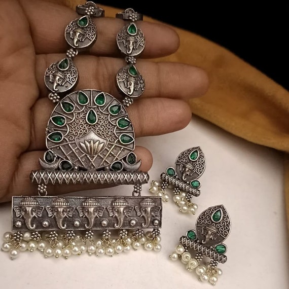 Large Oxidized Silver Tribal Pedants Large Oxidized Silver Tribal Pedants