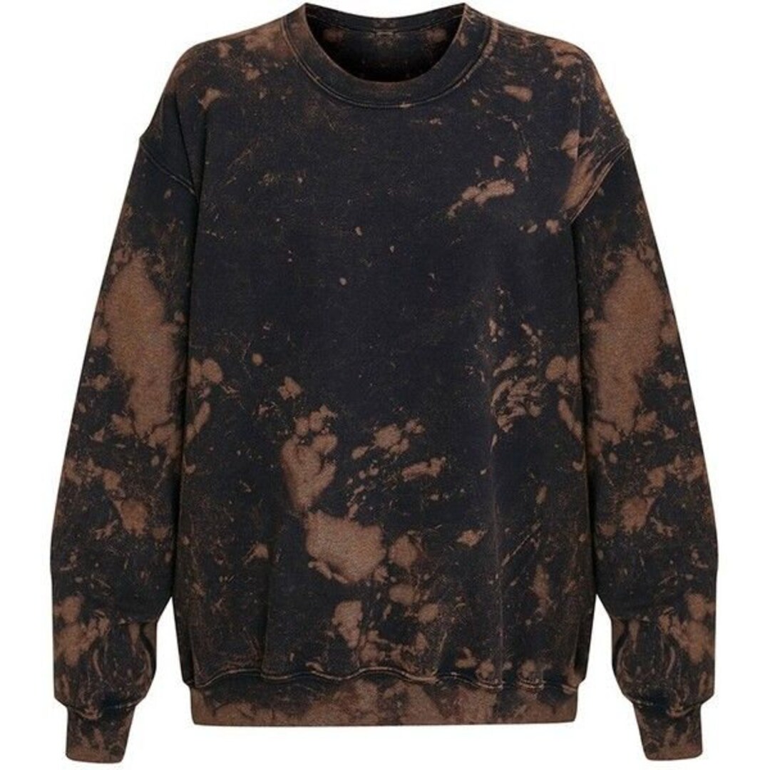 Black bleached crewneck sales
