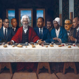 The Last Black Supper Art Print | Black History Wall Art | Frederick Douglass MLK Malcolm X Rosa Parks Civil Rights