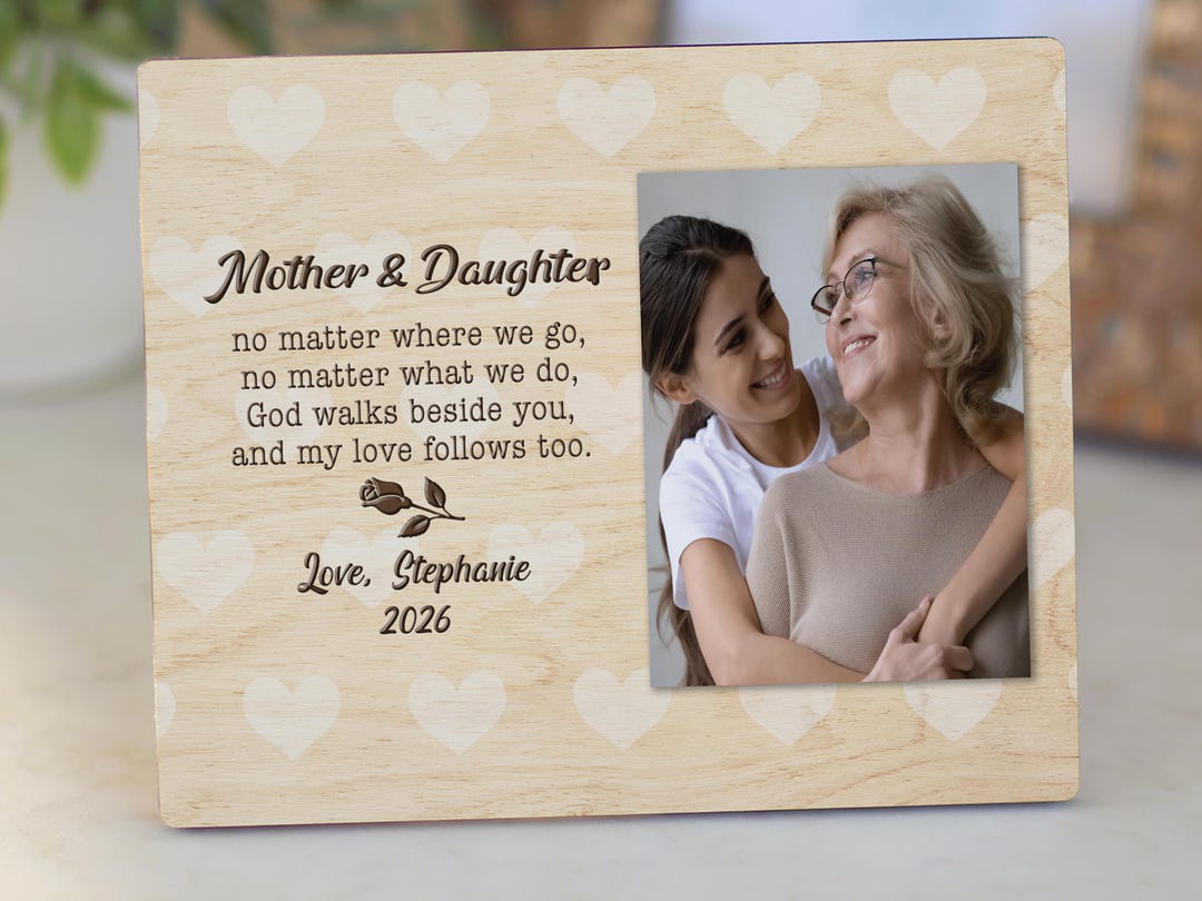 Mother Daughter Personalized Photo Frame Gift | Custom Wood Keepsake ...