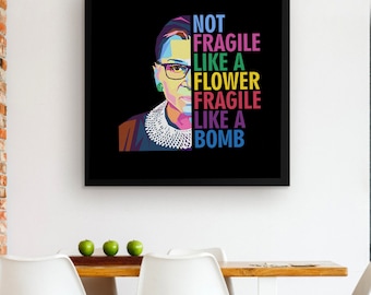 RBG Feminist Canvas Art – Ruth Bader Ginsburg Pop Art Quote