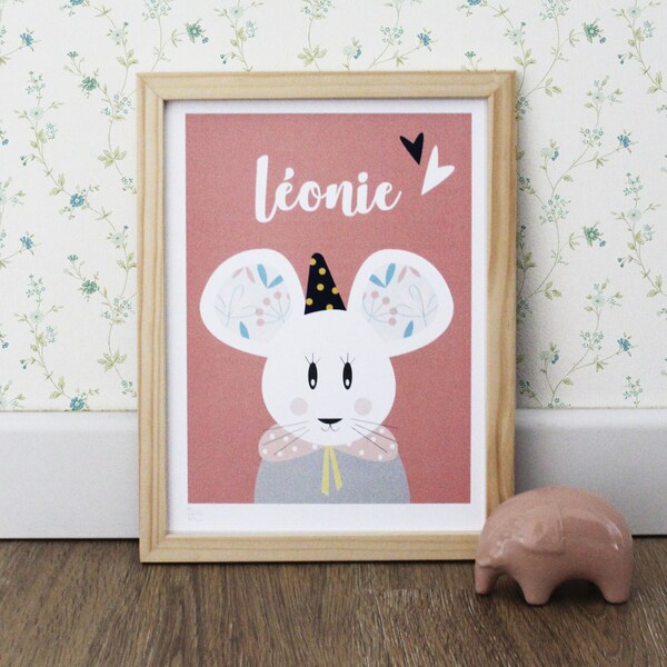 Affiche Bébé personnalisée - Souris