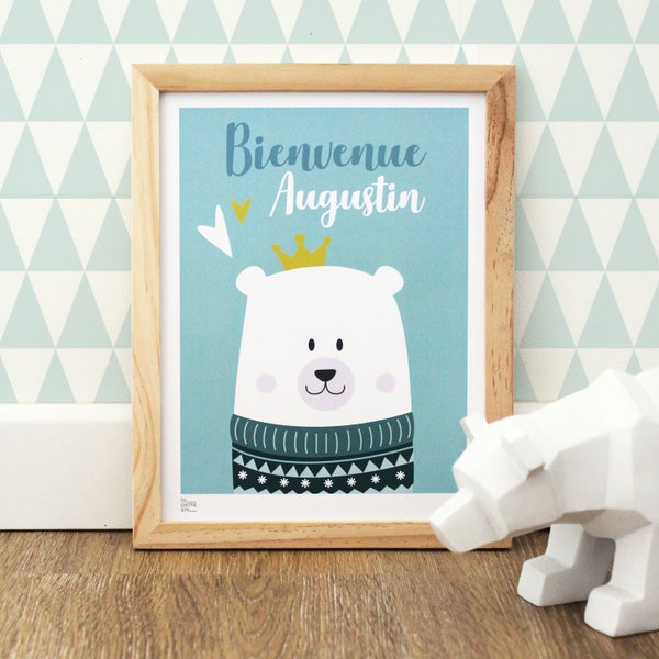 Affiche Bébé personnalisée - Ours