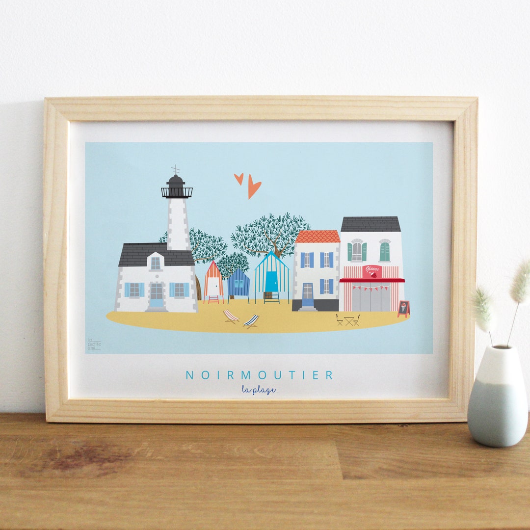 Affiche Noirmoutier Island cabane plage et voiliers main image 1