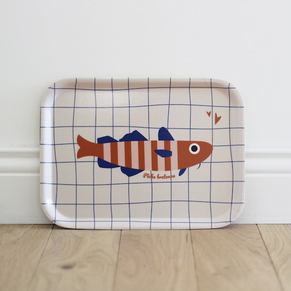 Rectangular tray - Breton fishing