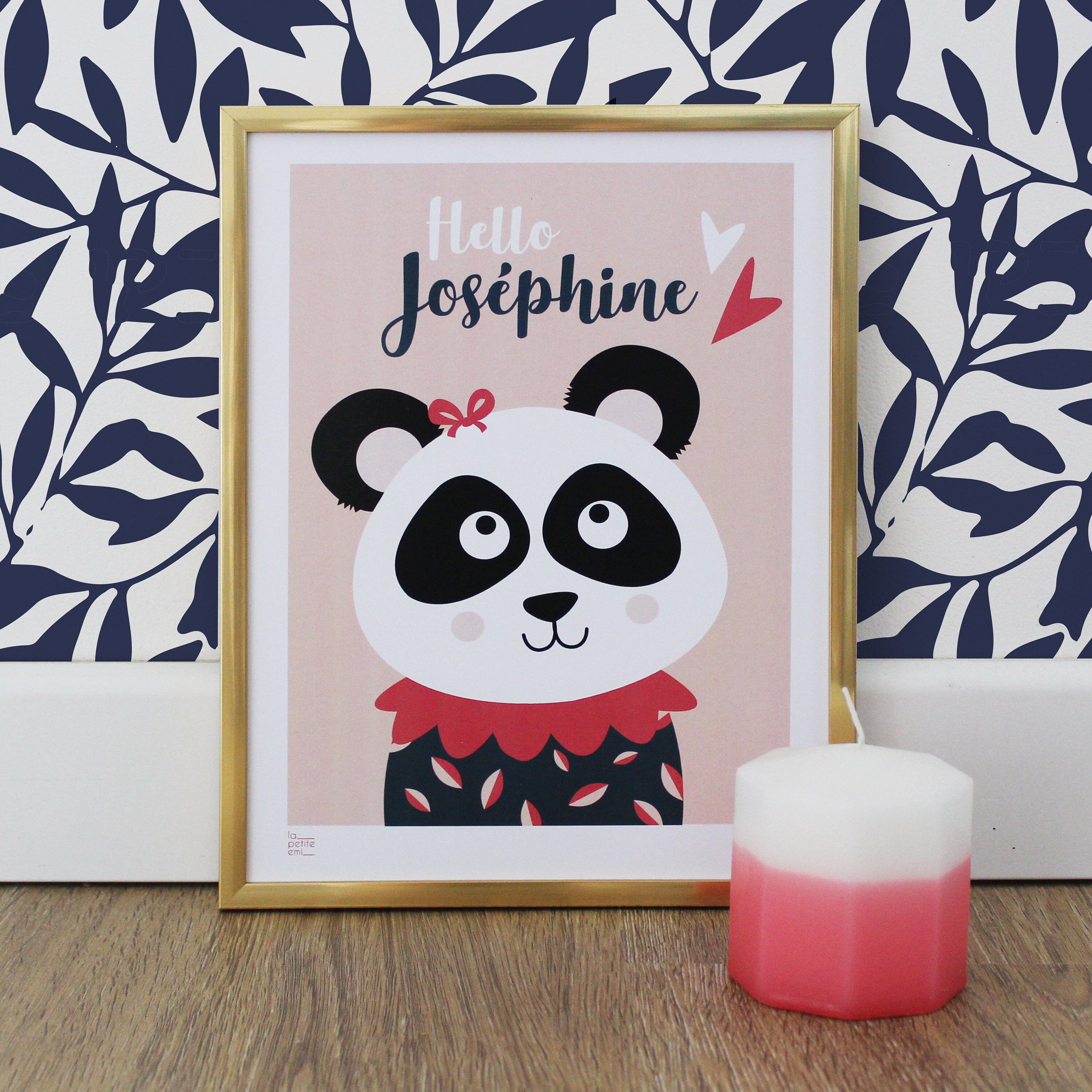 Affiche Bébé Personnalisée - Panda Fille