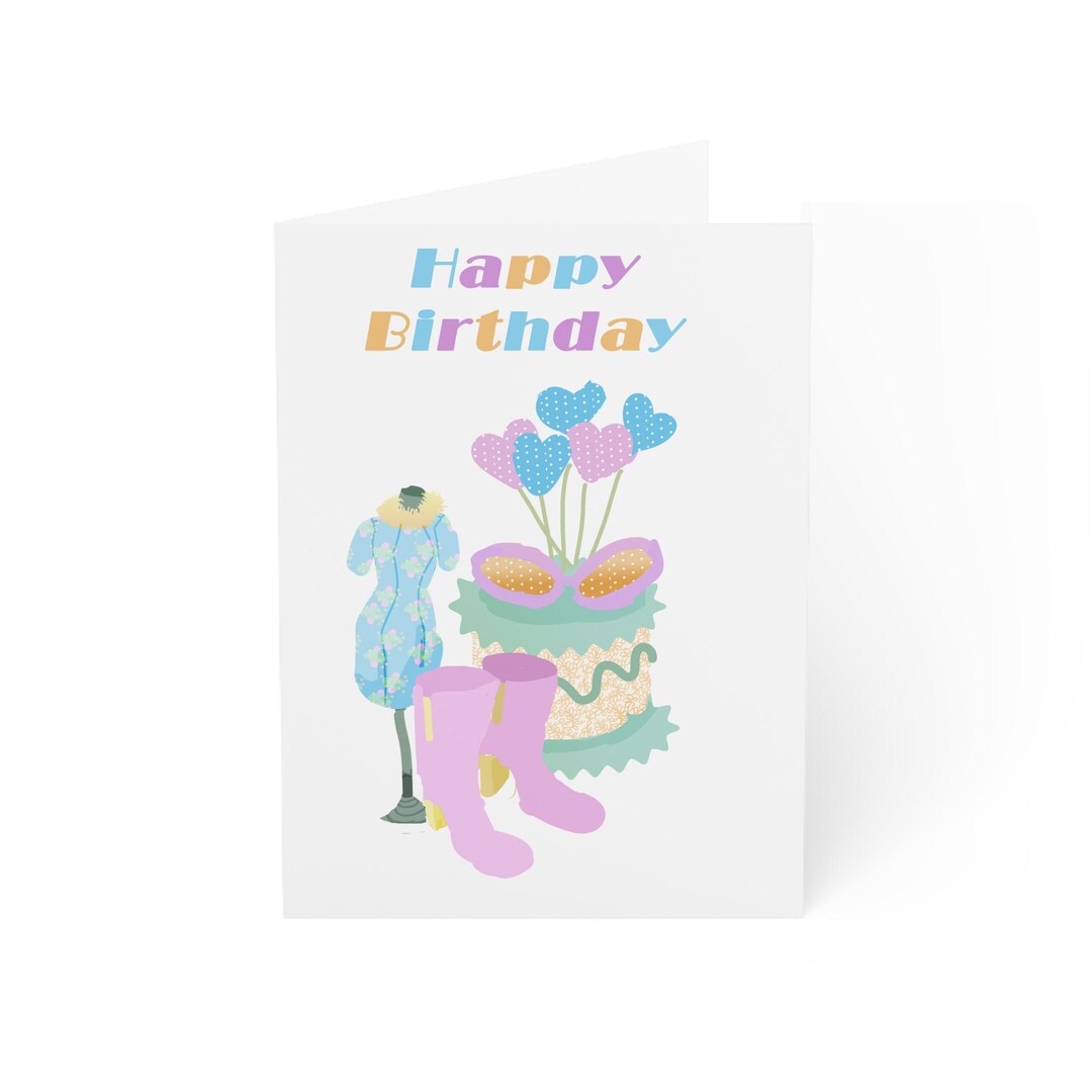 Blue Birthday Greeting Cards - Etsy