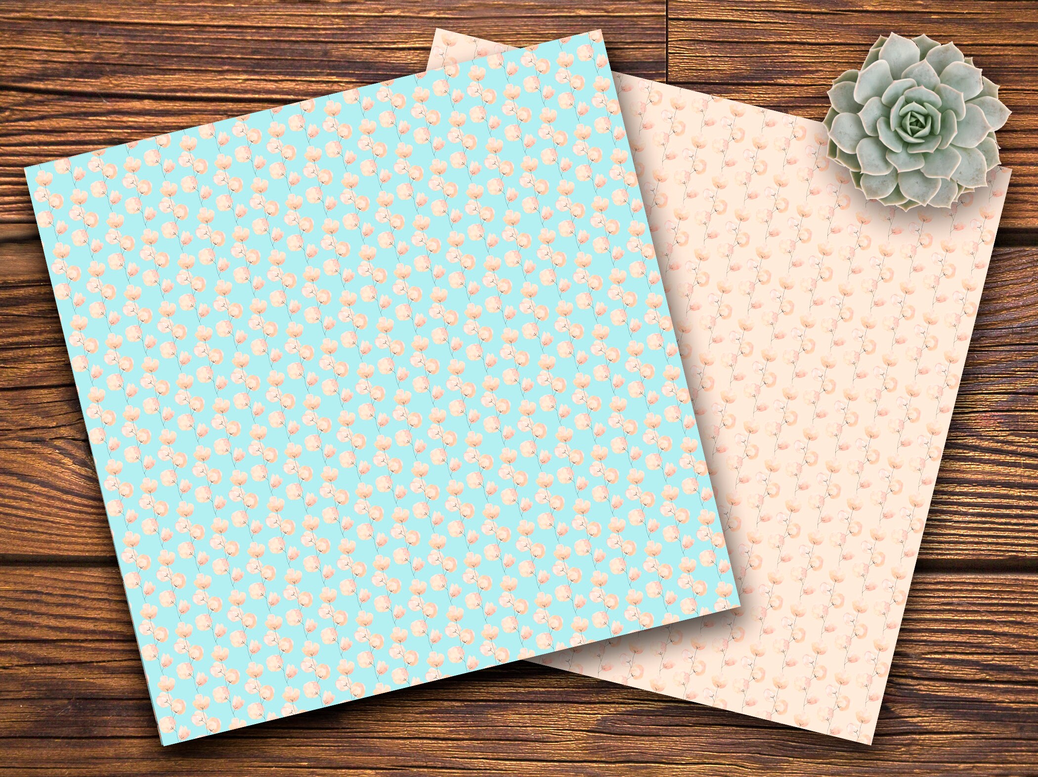Pastel Blossoms Seamless Digital Paper Pack - Etsy