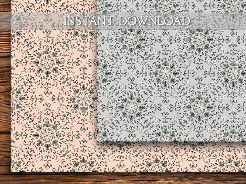 Pastel Mandala Seamless Digital Paper Pack - Etsy
