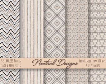 Neutral designs Seamless Digital paper Pack