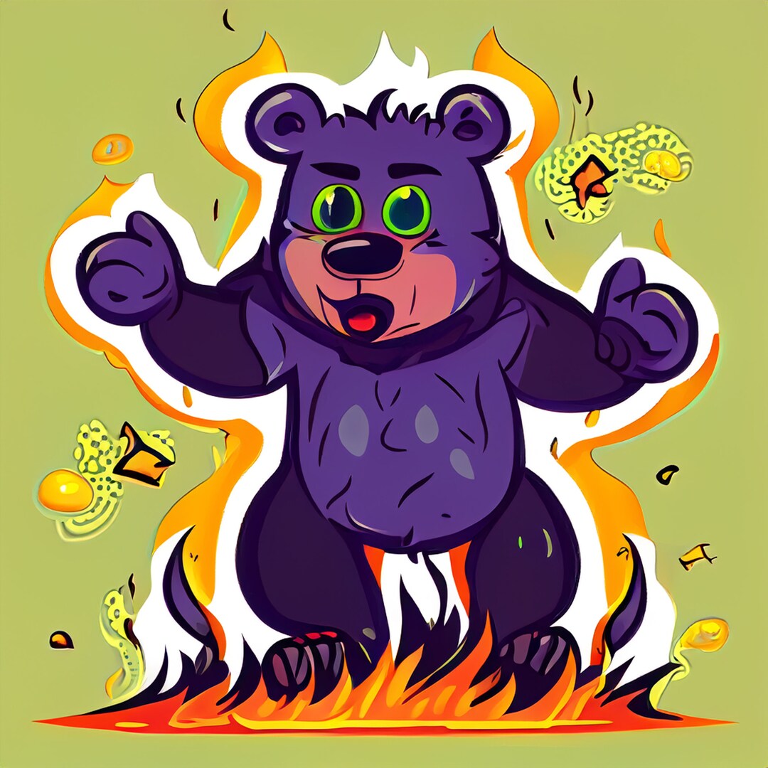 Bear on Fire 1ai Artwork for Digital Download FREE SHIPPING - Etsy