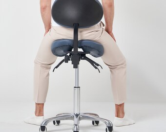 Master Massage Berkeley MS14D Ergonomic Saddle Stool -Two Split Part Seat Stool