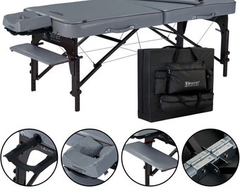 Master Massage 30" Montour Lx Portable Massage Table Package with 3" Memory Foam, Dove Grey