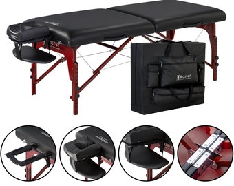 Master Massage 31" Montclair Pro Portable Massage Table Package, Memory Foam Cushioning, Reiki Panels, Shiatsu Cable Release