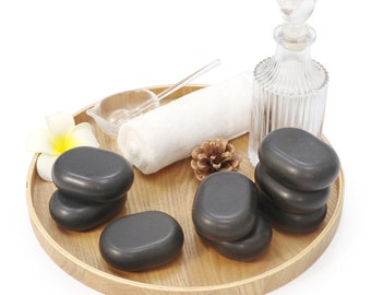 Master Massage Large Flat Ovular Basalt Hot Stone Massage 8piece Pack