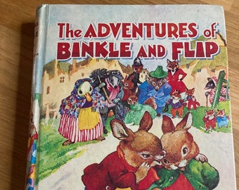 De avonturen van Binkle en Flip - Enid Blyton - Publ. Dean & Sons 1967 Hardback boek Engelse auteur Children's Story Rabbit Fairy Book