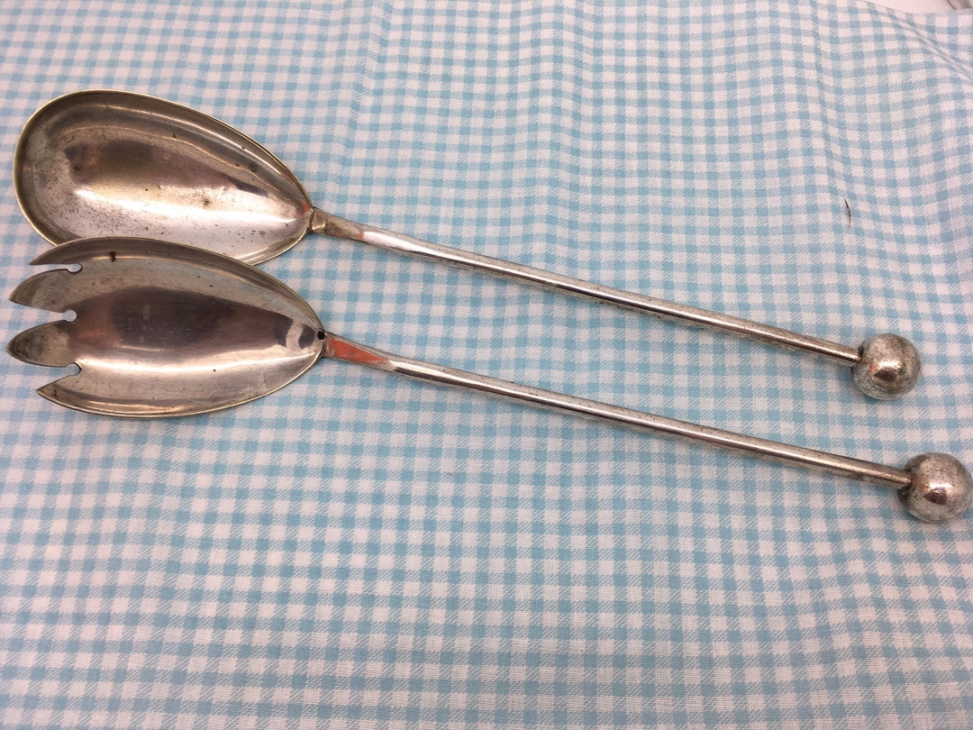 Pair of Silver Plated EPNS Salad Servers Vintage Robert Etsy UK
