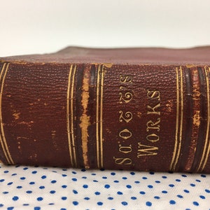 The Poetical Works of Sir Walter Scott - Soft Leather Book 1886 - Gilg Edged - Scottish Poet Poetry - Photographic Illustrations - Photos