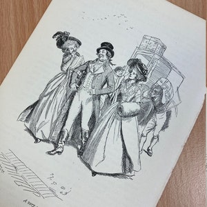 Jane Austens Sinn und Sensibilität - Vintage Original Drucke aus dem Jahr 1909 Buch - Illust. von Hugh Thomson - Rahmung, Kartengestaltung, scrapbooking