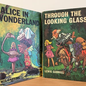 Alice in Wonderland / Through the Looking Glass - Lewis Carroll - Classic Novels 1970s Bancroft Press - Vintage Abridged Books for Children