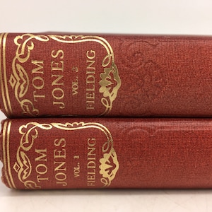 Tom Jones, the History of a Foundling - Vol I & II - 1930s Odhams Press - Vintage Hardback Book - Classic English Novel - Bookshelf Decor