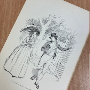 Sentido y sensibilidad de Jane Austen - Impresiones originales antiguas del libro de 1909 - Ilust. por Hugh Thomson - enmarcado, creación de tarjetas, álbumes de recortes