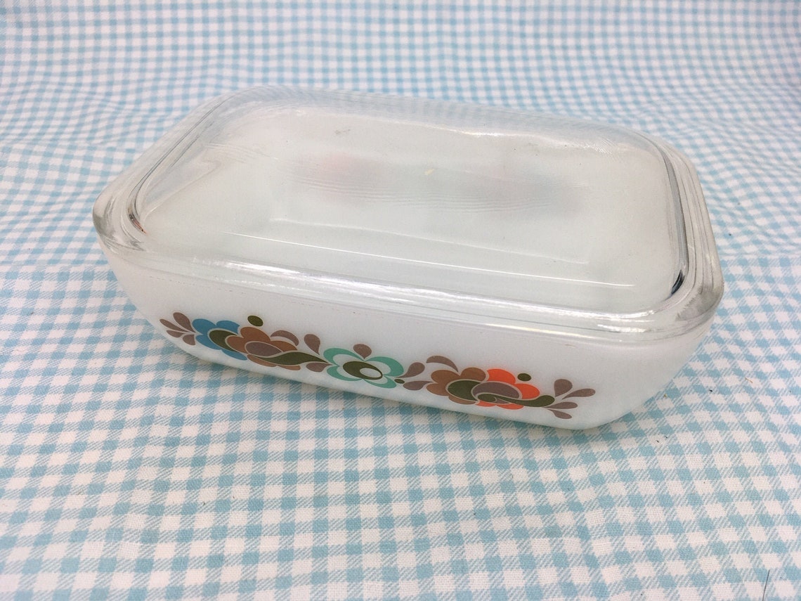 Butter Dish with Lid in Pyrex Carnaby Design 1960s Vintage Etsy