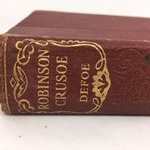 Robinson Crusoe - Daniel Defoe Classic - jaren 1930 - Odhams Press - Vintage Hardback Book Bookhelf Decor Adventure Story