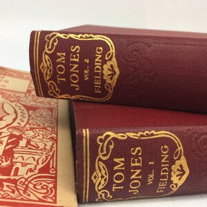 Tom Jones, the History of a Foundling - Vol I & II - 1930s Dustjacket - Odhams Press - Vintage Hardback Book - Classic English Novel