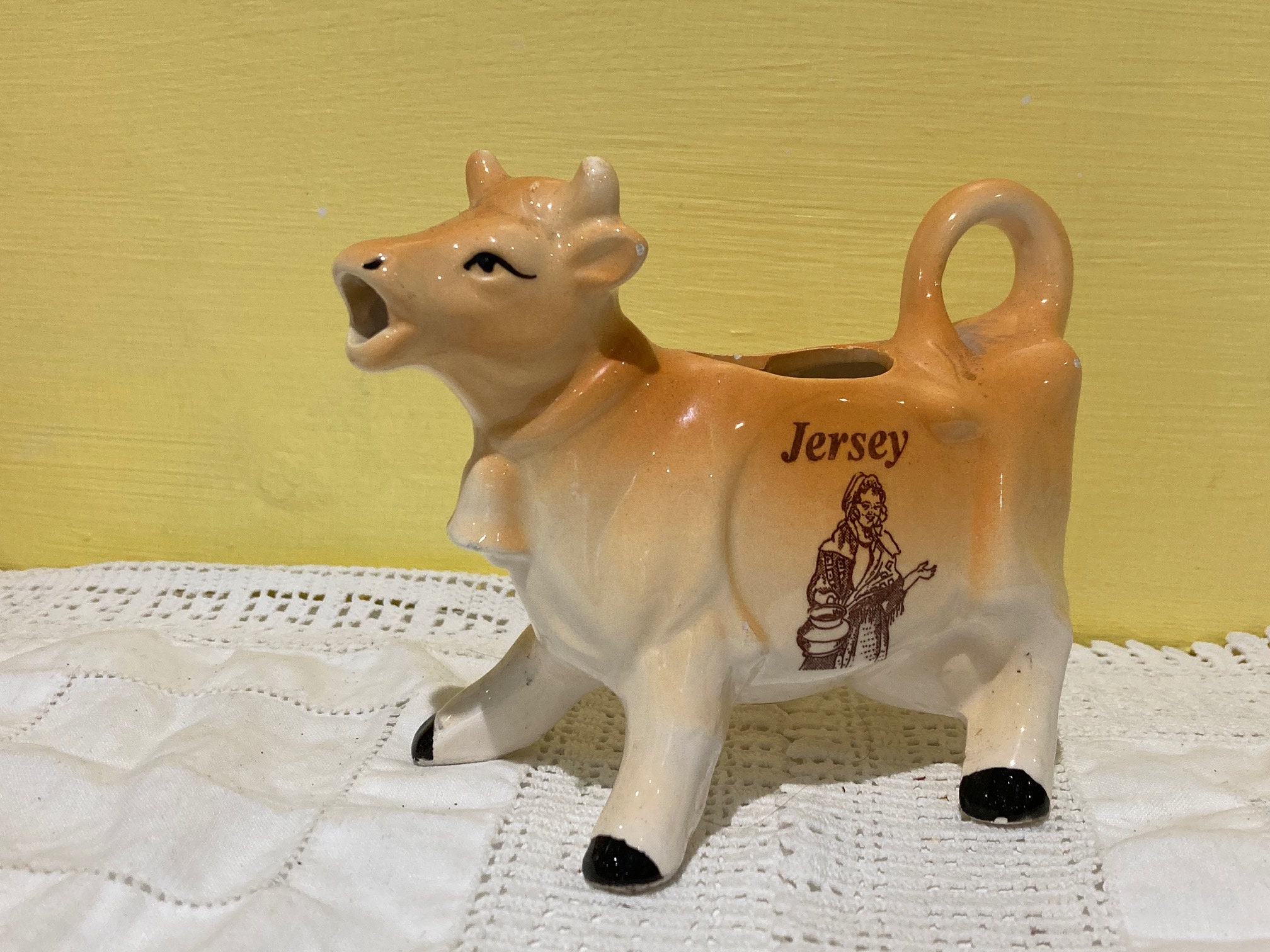 Vintage Jersey Cow Creamer Milk Jug Pourer Channel Islands Novelty