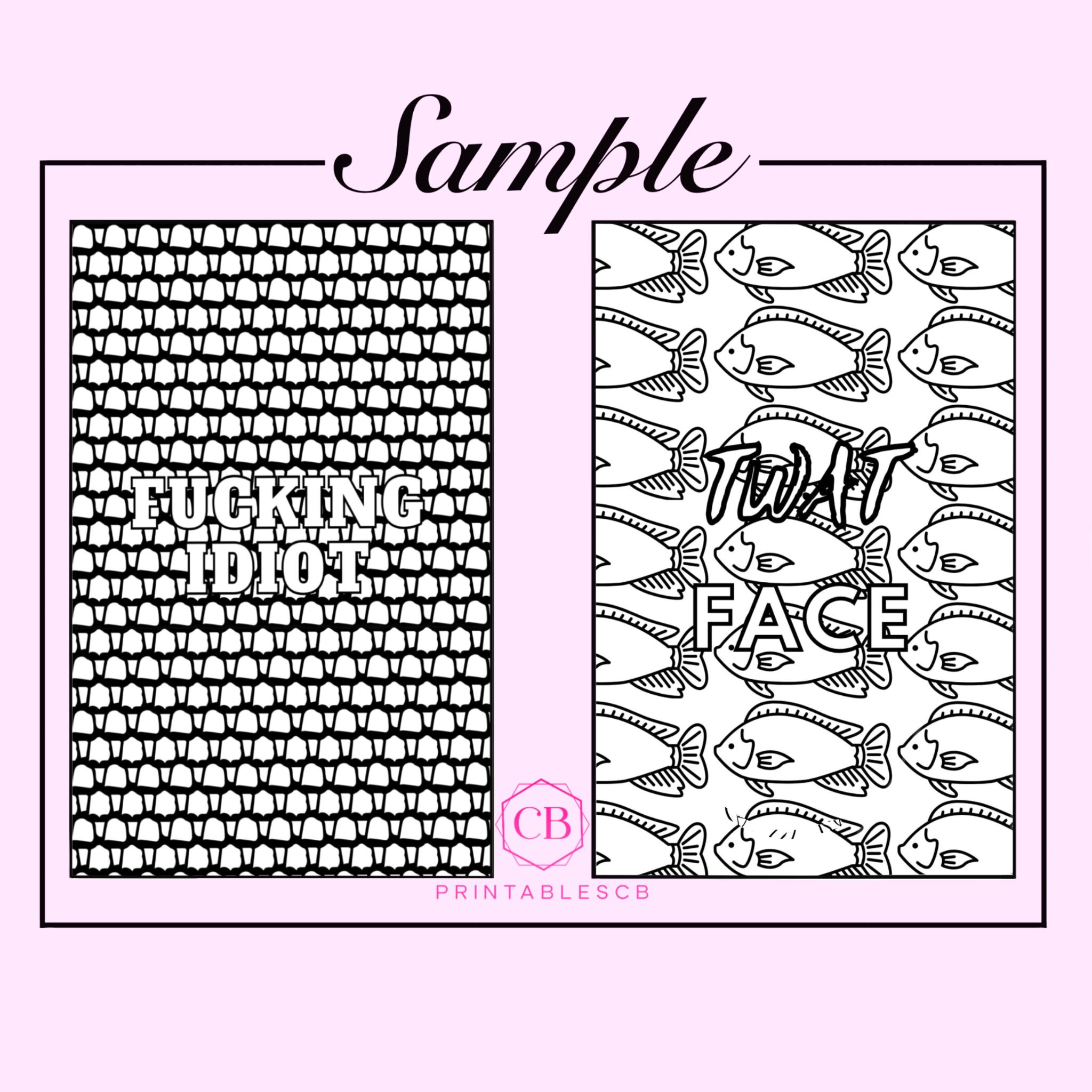 Swear Word Pattern Funny Swear Word Coloring Pages | Adult Stress Relief (PDF Pattern) - Etsy
