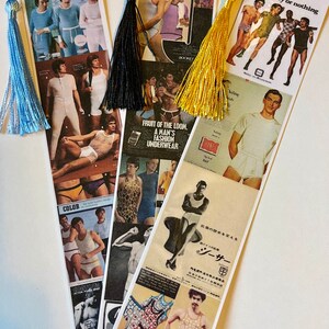 Vintage Mens Underwear Ads-- set of three bookmarks
