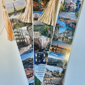 France Collage- set of 3 laminated bookmarks