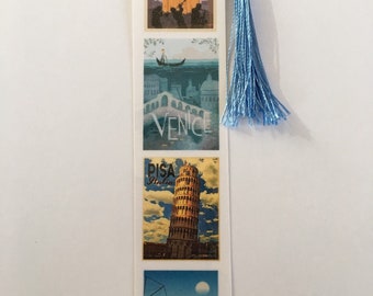 Famous Cities #1 - laminated bookmarks
